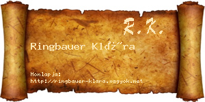 Ringbauer Klára névjegykártya